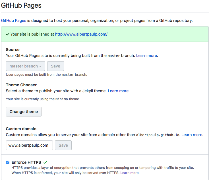 custom domain github pages