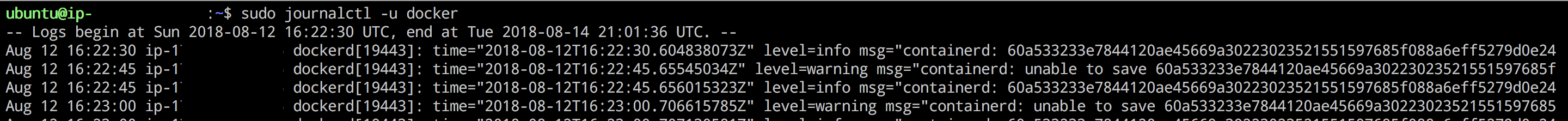 journalctl log check